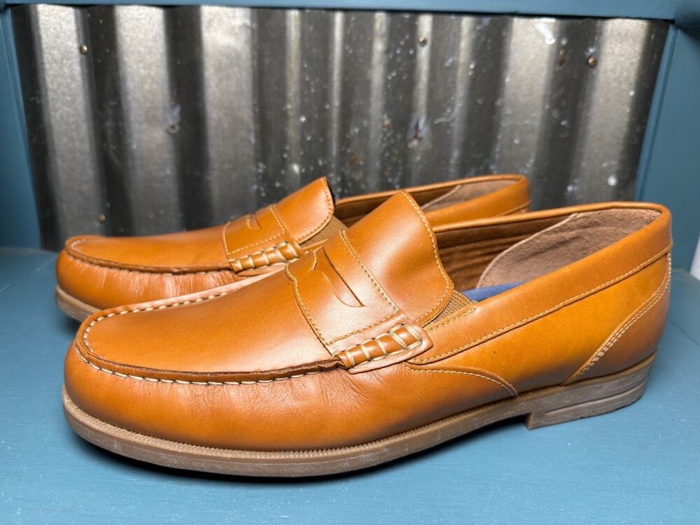 Rockport Preston Mens Tan Leather Penny Loafer Slip-On Shoes Size 11 M CI 5644